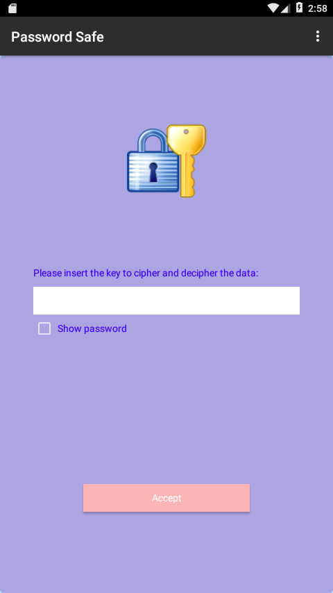 Password Safe Screen 1.